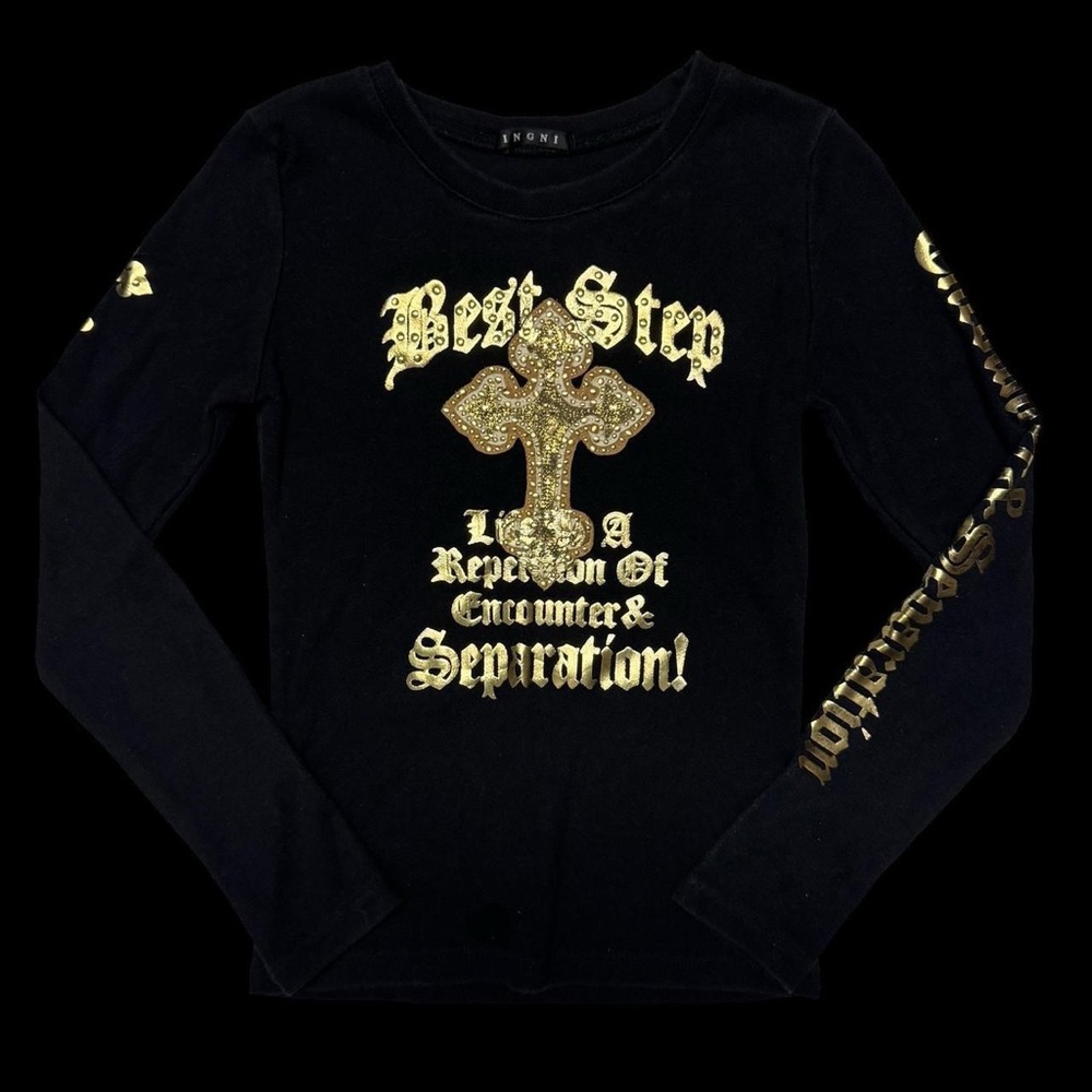 Vintage Black Crew Neck Tee